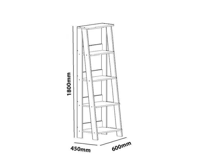 Hanah Home Estantería Blanca 60x180x45 cm Moderna Escandinava Tablero Melamina